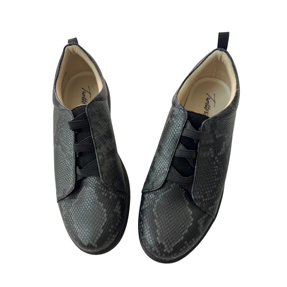 Trotters Avrille Black Leather Slip On Sneakers Comfort Womens 8M